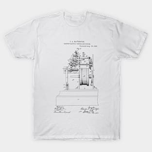 Electric Railway Controlling System Vintage Retro Patent Hand Drawing T-Shirt